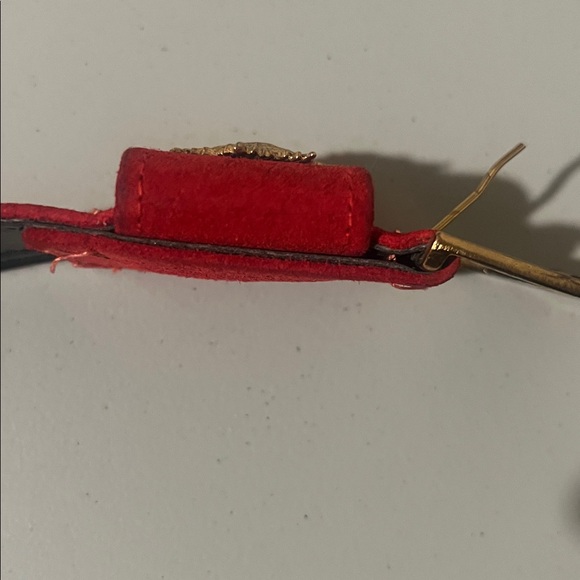 Vintage R.J. Graziano Designer Belt | Red Suede with Gold Hardware main image 10